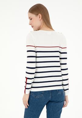 Kadın Krem Bisiklet Yaka Kazak - 50291573009