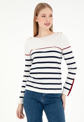 Kadın Krem Bisiklet Yaka Kazak - 50291573009