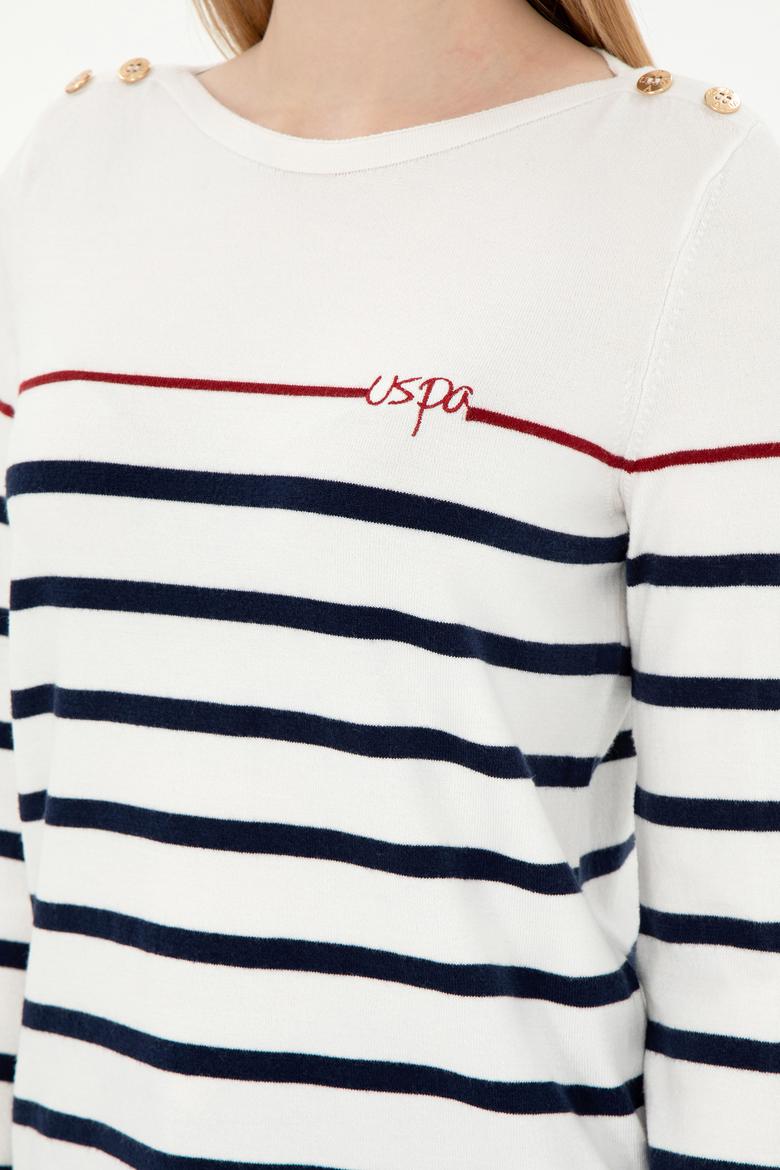 Kadın Krem Bisiklet Yaka Kazak - 50291573009