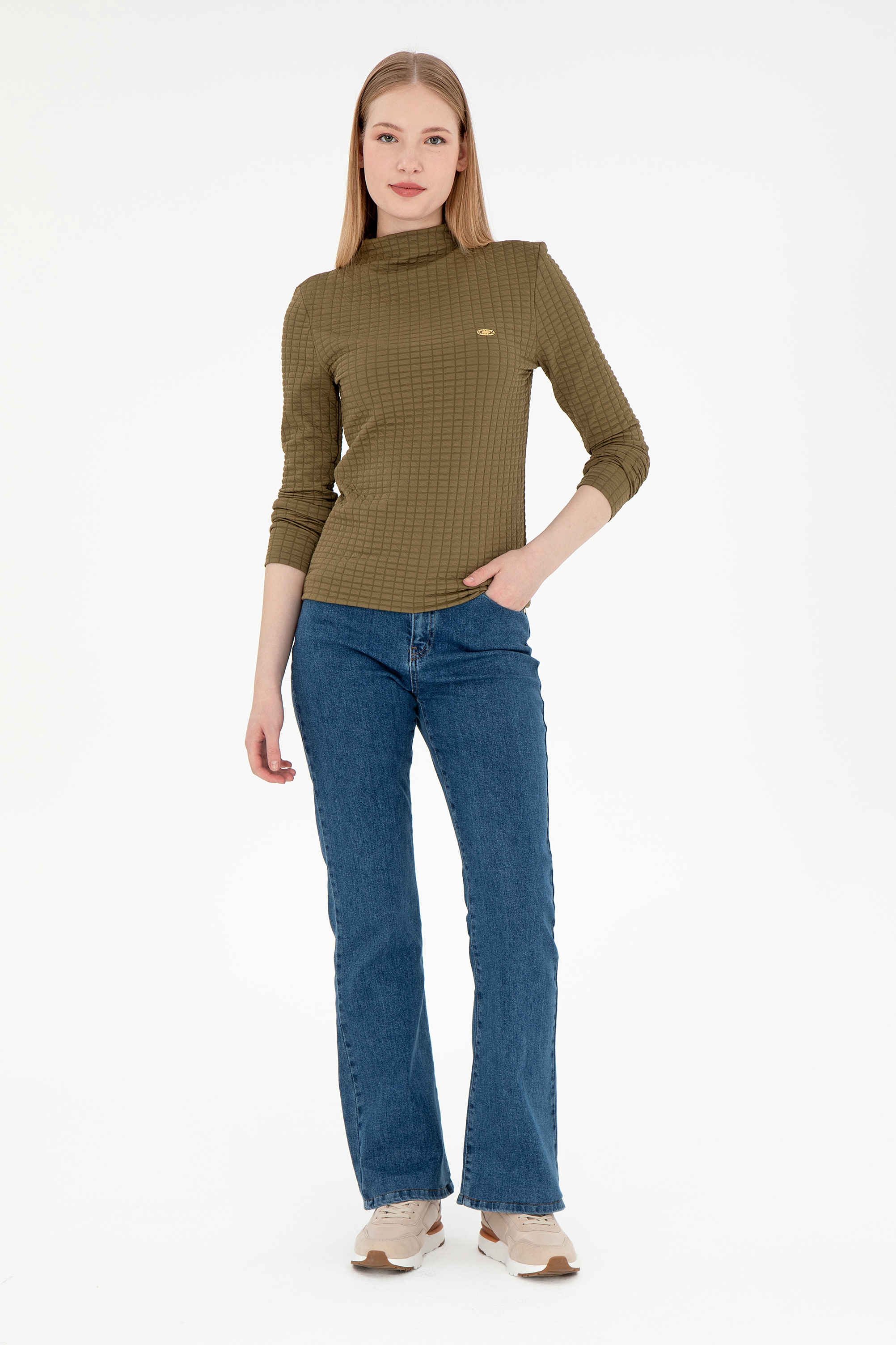 سویشرت آستین بلند Ex.Slim یقه ایستاده زنانه یو اس پولو | U.S. Polo Assn. - تصویر 4