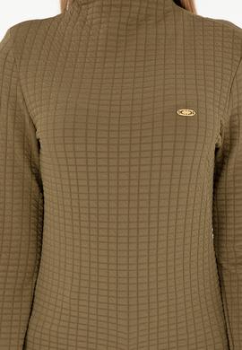 Kadın Haki Dik Yaka Sweatshırt - 50292421018