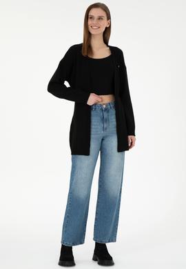 Kadın Siyah Triko Hırka - 50297102032