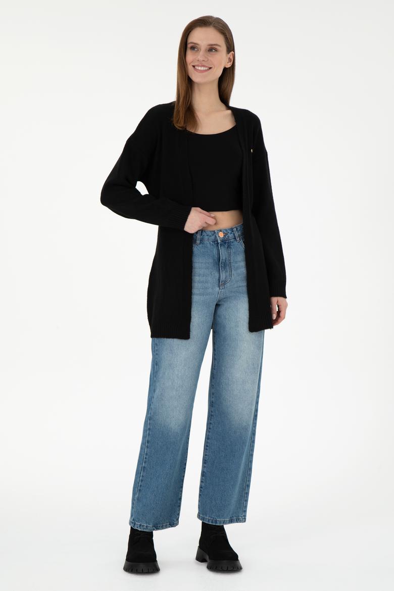 Kadın Siyah Triko Hırka - 50297102032