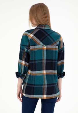 Kadın Koyu Yeşil Uzun Kollu Gömlek - 50296163035