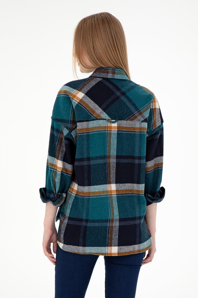 Kadın Koyu Yeşil Uzun Kollu Gömlek - 50296163035