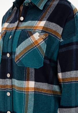 Kadın Koyu Yeşil Uzun Kollu Gömlek - 50296163035