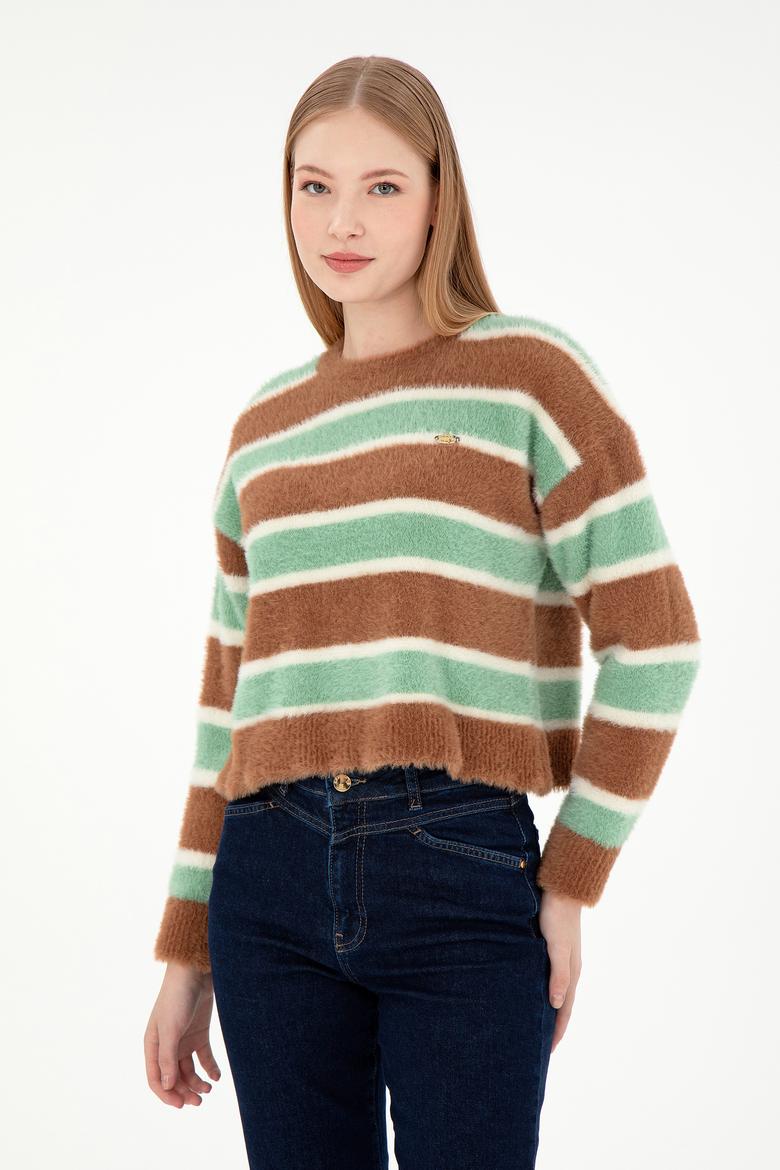 Kadın Camel Bisiklet Yaka Kazak - 50293145007