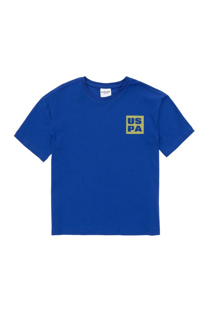 Erkek Çocuk Saks Oversize Bisiklet Yaka Tişört