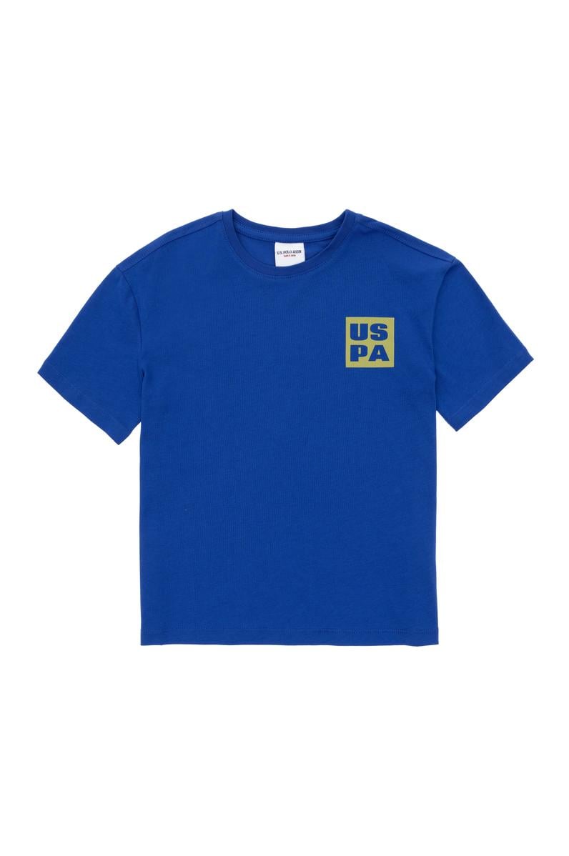 Erkek Çocuk Saks Oversize Bisiklet Yaka Tişört