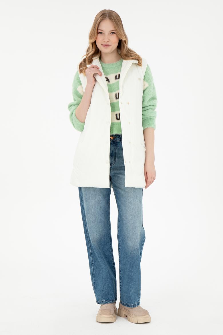 Kadın Krem Yelek - 50289554050