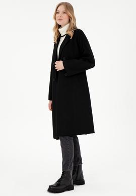 Kadın Siyah Kaşe Kaban - 50291521022