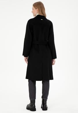 Kadın Siyah Kaşe Kaban - 50291521022