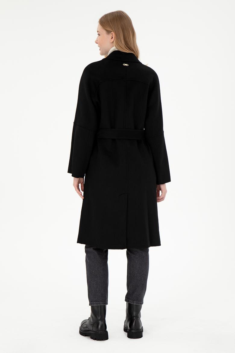 Kadın Siyah Kaşe Kaban - 50291521022