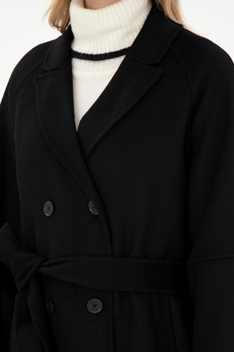 Kadın Siyah Kaşe Kaban - 50291521022