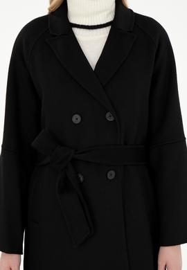 Kadın Siyah Kaşe Kaban - 50291521022