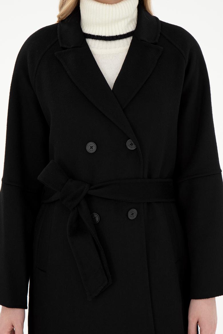 Kadın Siyah Kaşe Kaban - 50291521022