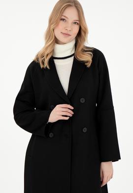 Kadın Siyah Kaşe Kaban - 50291521022