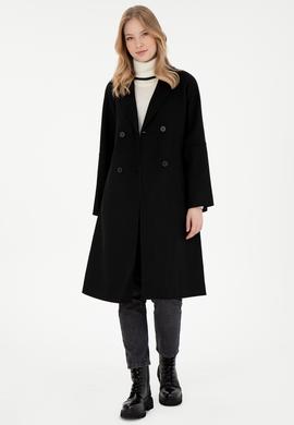 Kadın Siyah Kaşe Kaban - 50291521022