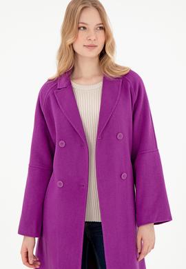 Kadın Menekşe Kaşe Kaban - 50291521018