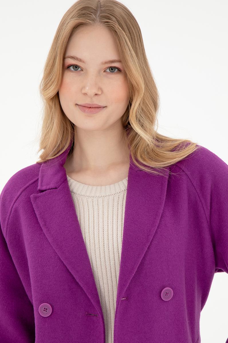 Kadın Menekşe Kaşe Kaban