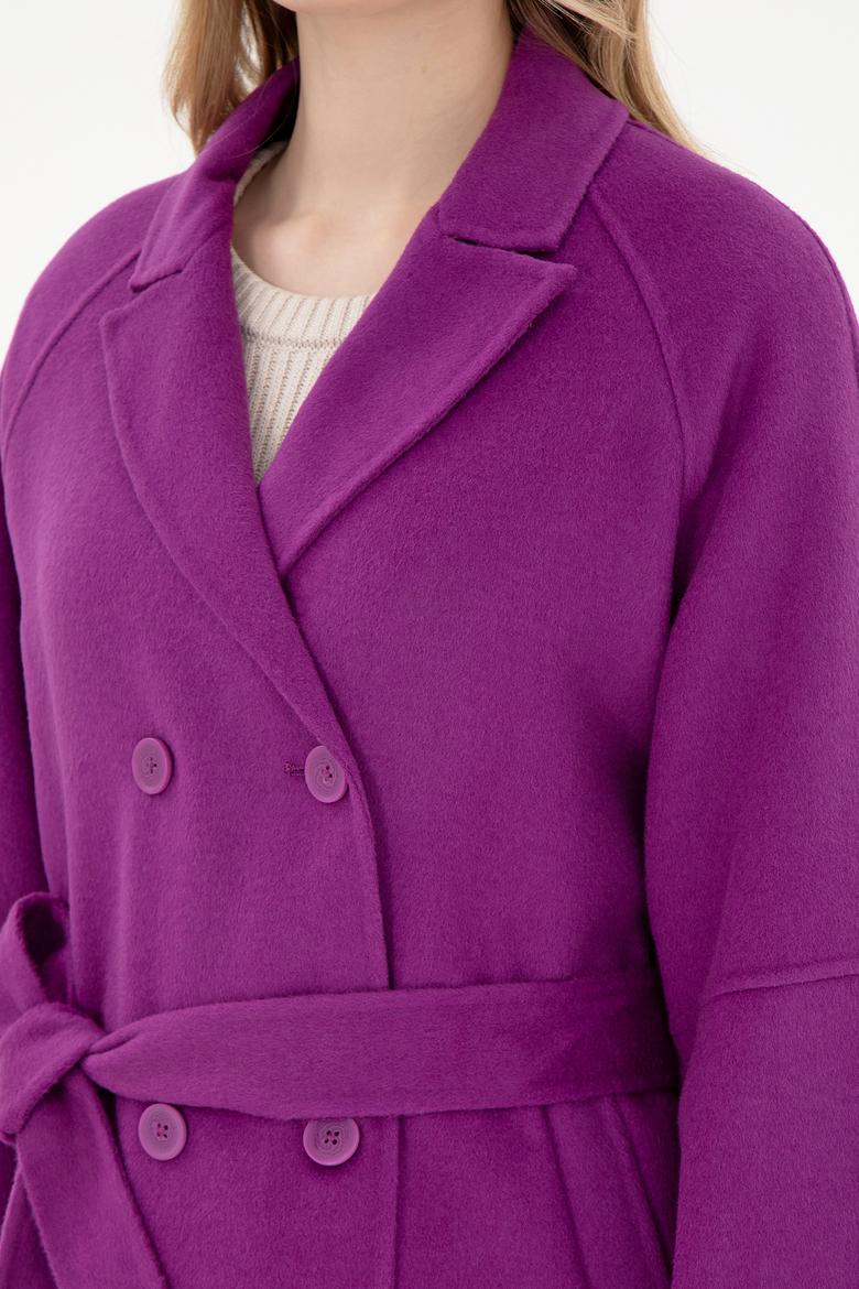 Kadın Menekşe Kaşe Kaban - 50291521018