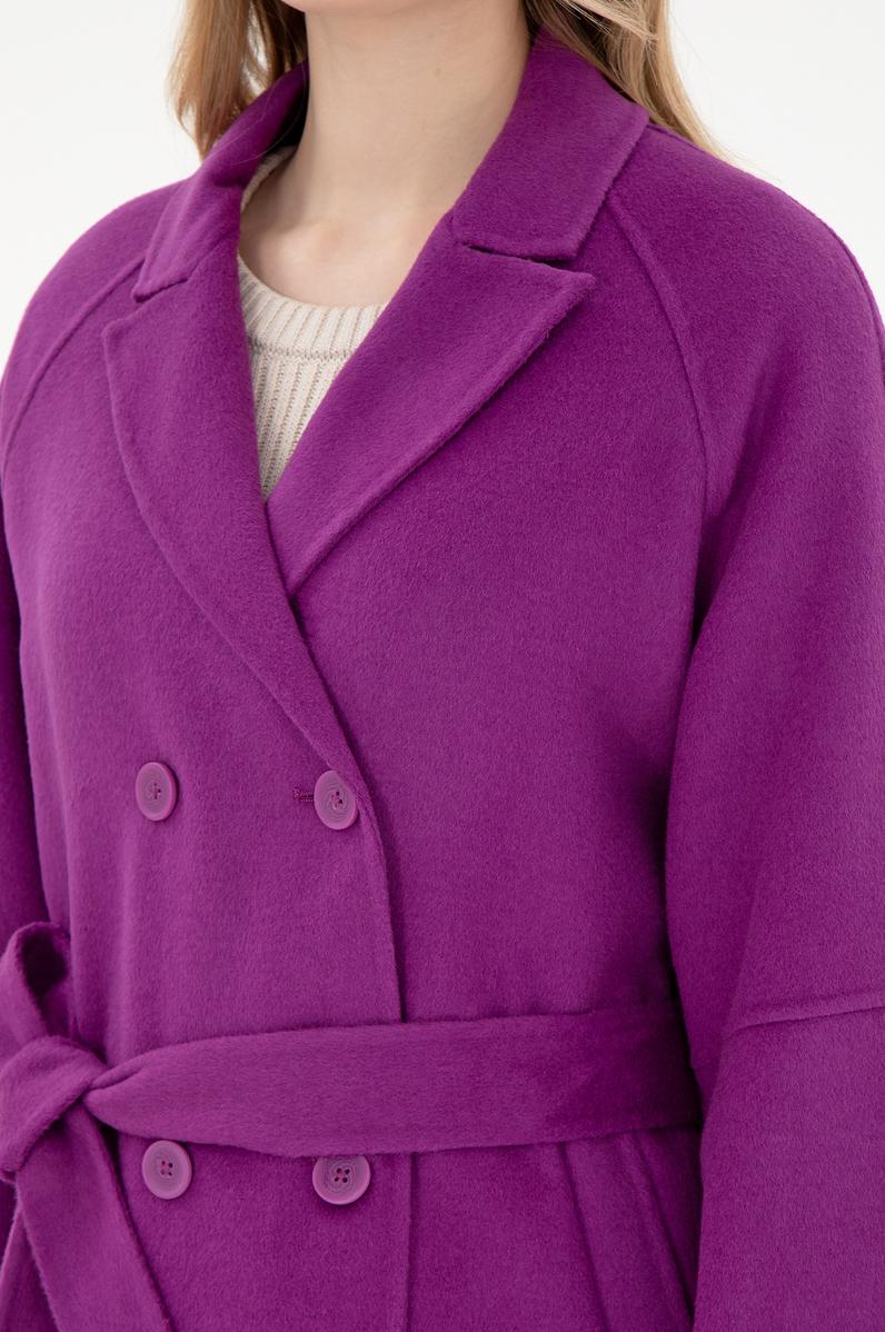 Kadın Menekşe Kaşe Kaban