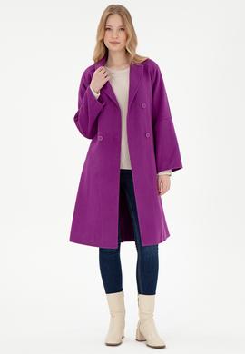 Kadın Menekşe Kaşe Kaban - 50291521018