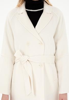 Kadın Krem Kaşe Kaban - 50291521036