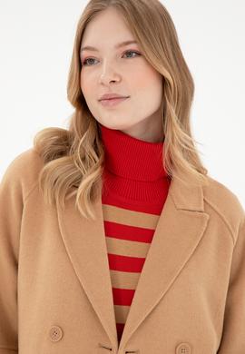 Kadın Camel Kaşe Kaban - 50291521012