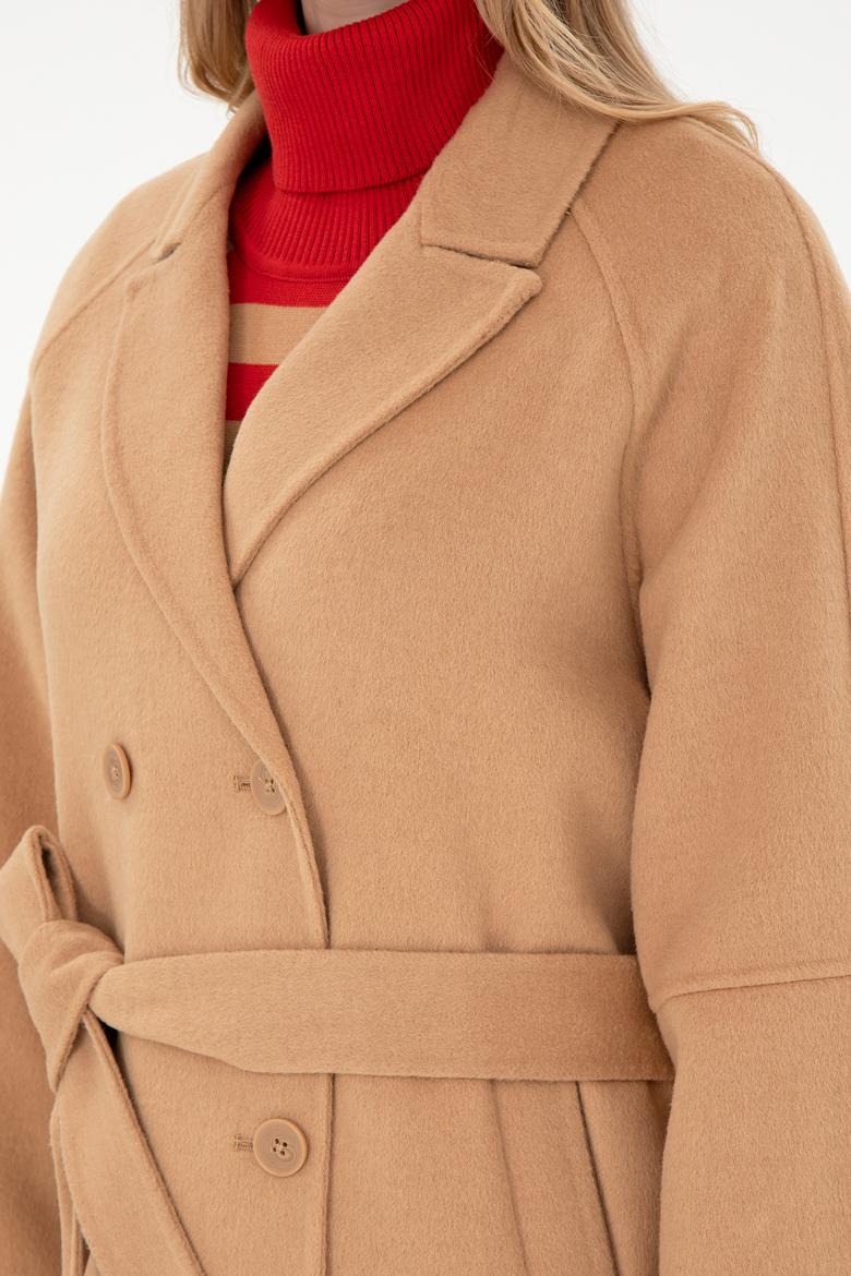 Kadın Camel Kaşe Kaban - 50291521012