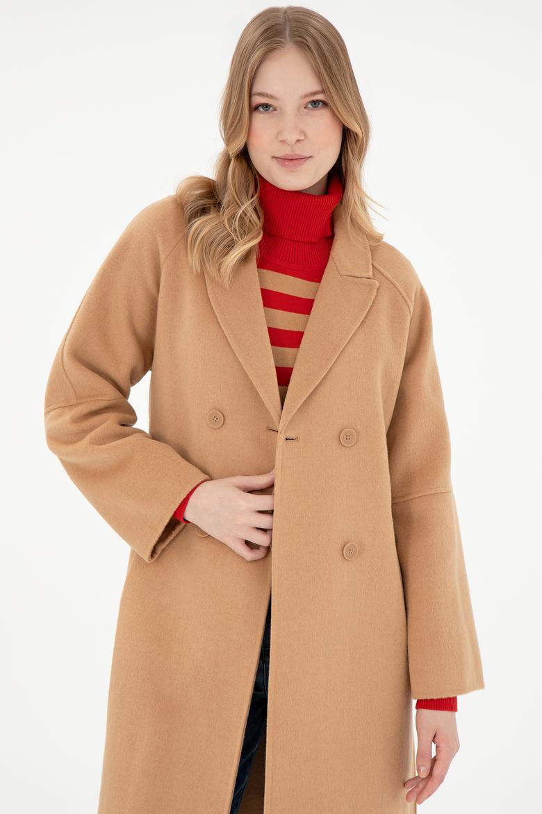 Kadın Camel Kaşe Kaban - 50291521012