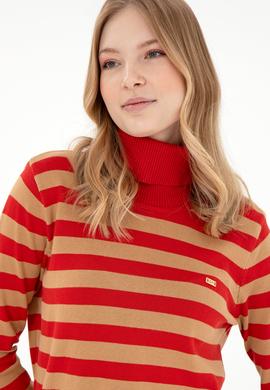 Kadın Kiremit Boğazlı Kazak - 50292880012