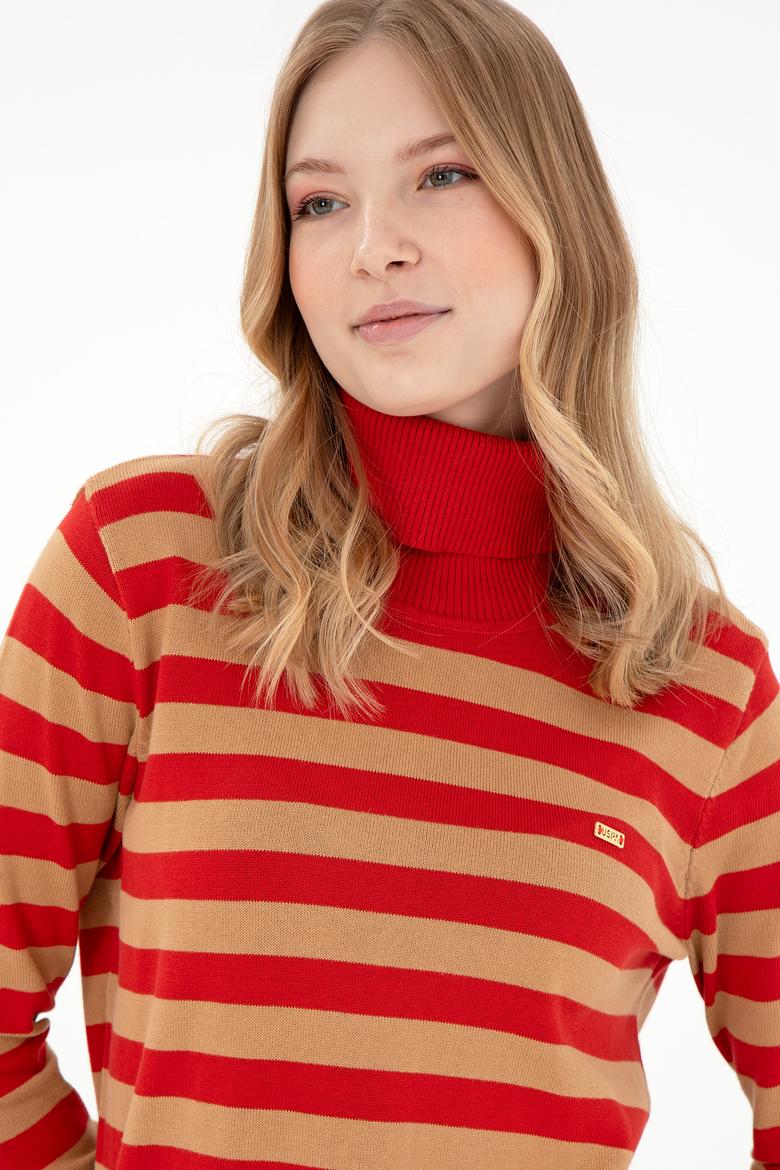 Kadın Kiremit Boğazlı Kazak - 50292880012