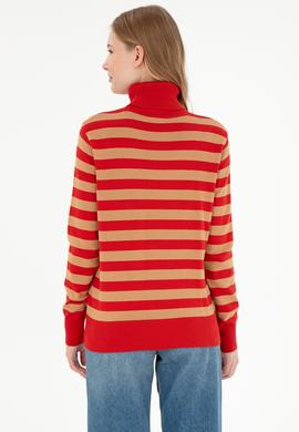 Kadın Kiremit Boğazlı Kazak - 50292880012