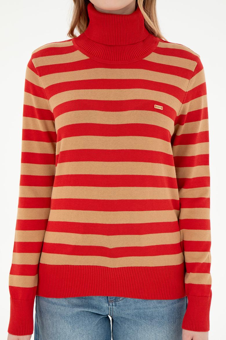 Kadın Kiremit Boğazlı Kazak - 50292880012