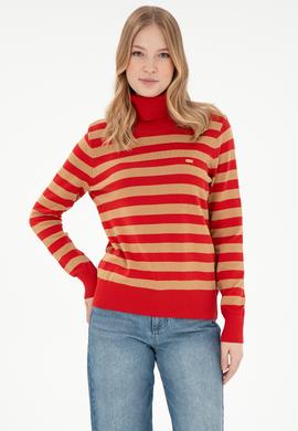 Kadın Kiremit Boğazlı Kazak - 50292880012