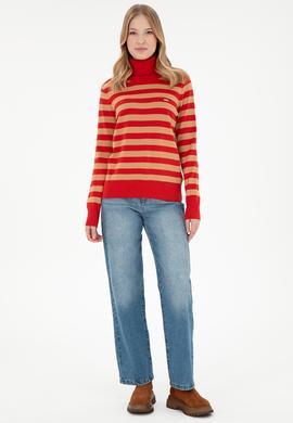 Kadın Kiremit Boğazlı Kazak - 50292880012