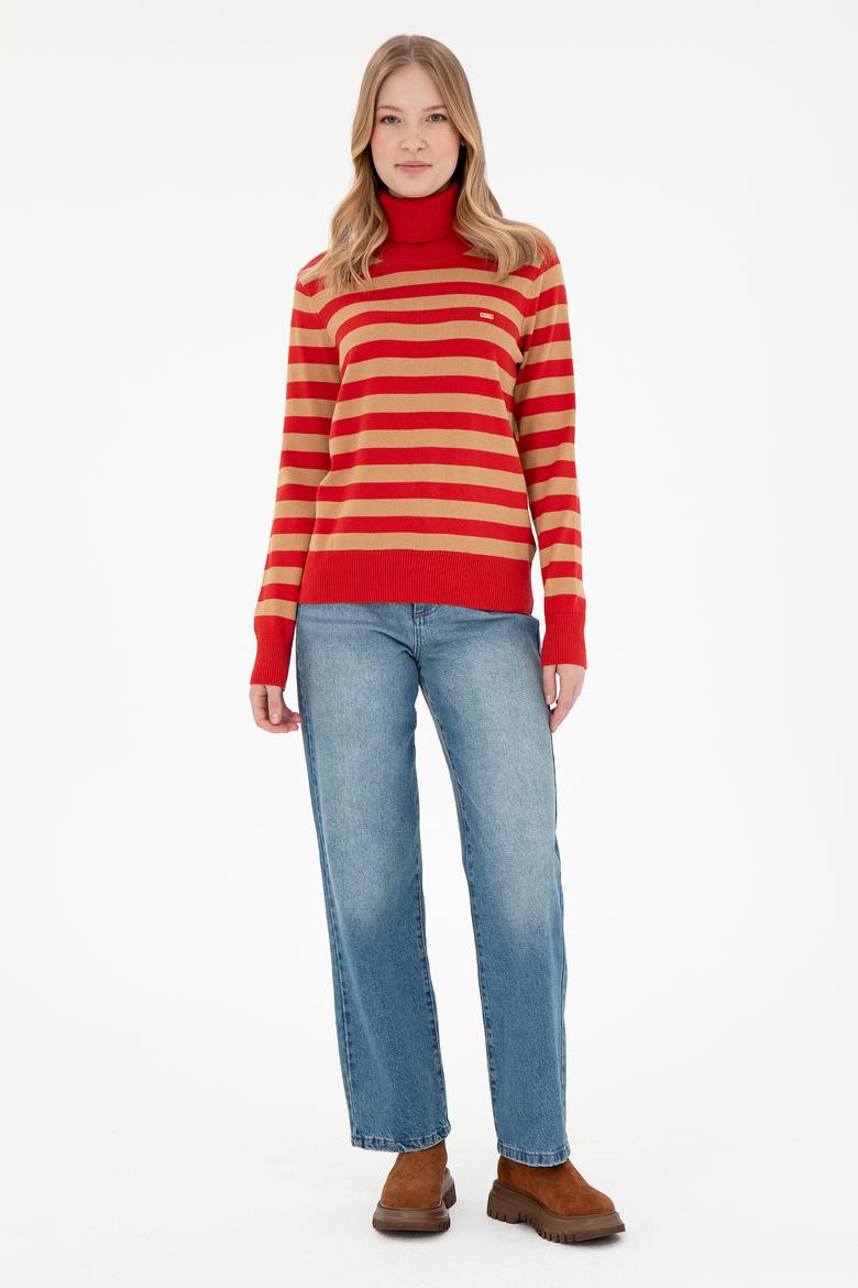 Kadın Kiremit Boğazlı Kazak - 50292880012