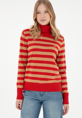 Kadın Kiremit Boğazlı Kazak - 50292880012