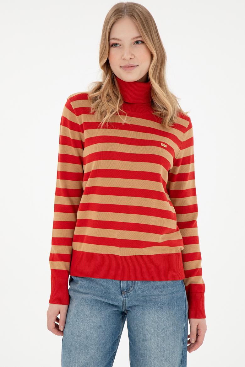 Kadın Kiremit Boğazlı Kazak - 50292880012