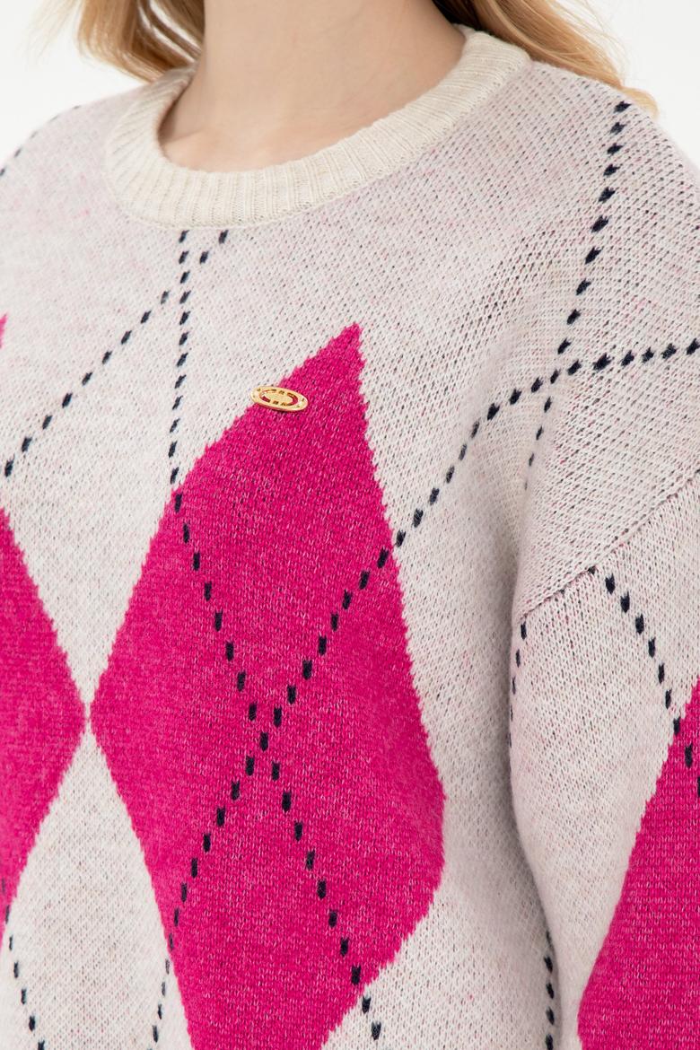 Kadın Taş Bisiklet Yaka Kazak - 50297113012