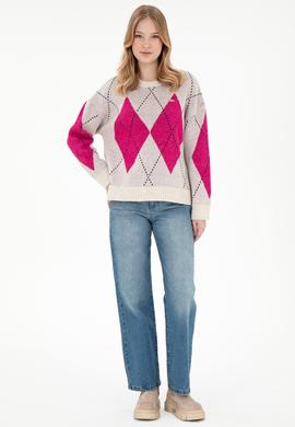 Kadın Taş Bisiklet Yaka Kazak - 50297113012