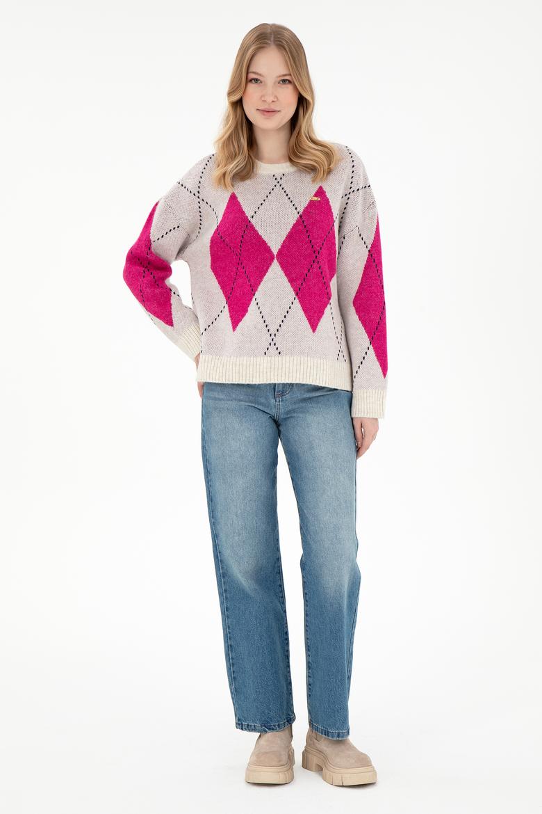 Kadın Taş Bisiklet Yaka Kazak - 50297113012