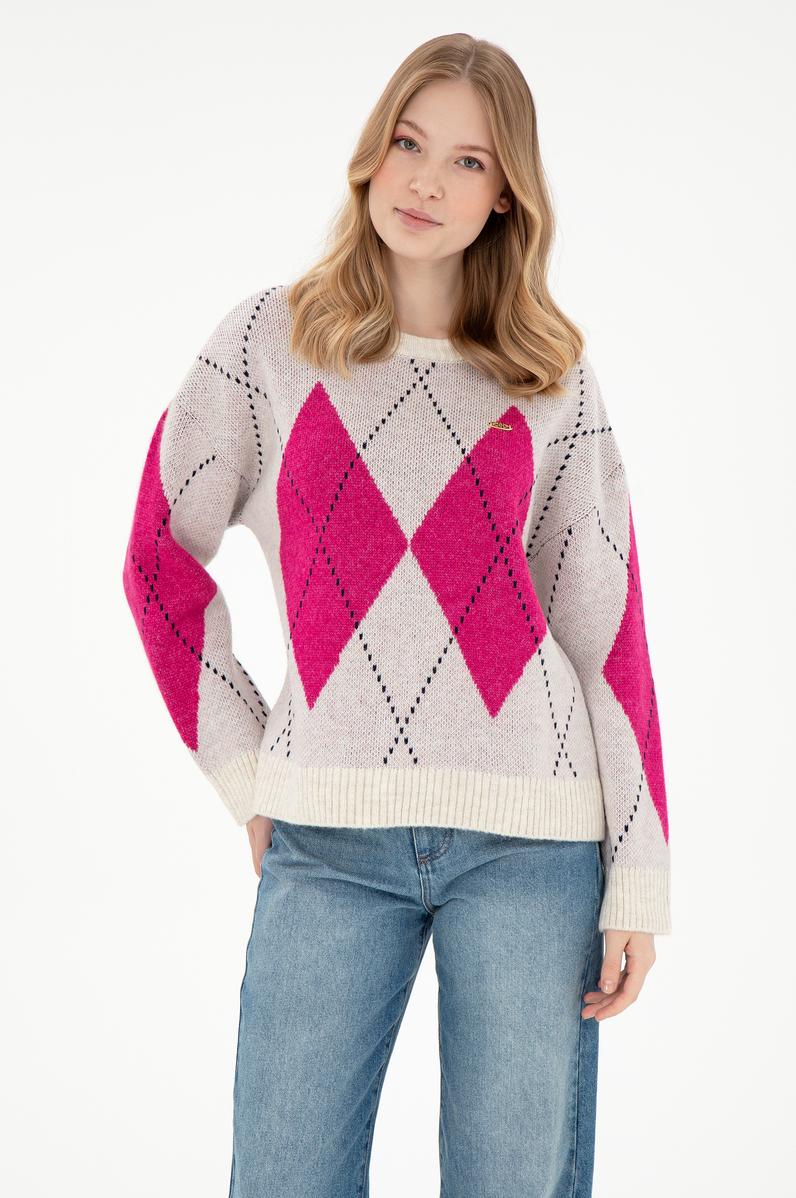 Kadın Taş Bisiklet Yaka Kazak