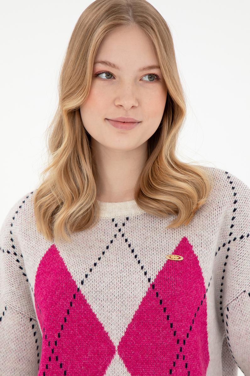 Kadın Taş Bisiklet Yaka Kazak