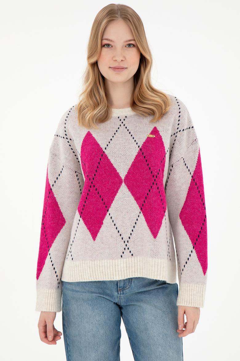 Kadın Taş Bisiklet Yaka Kazak - 50297113012