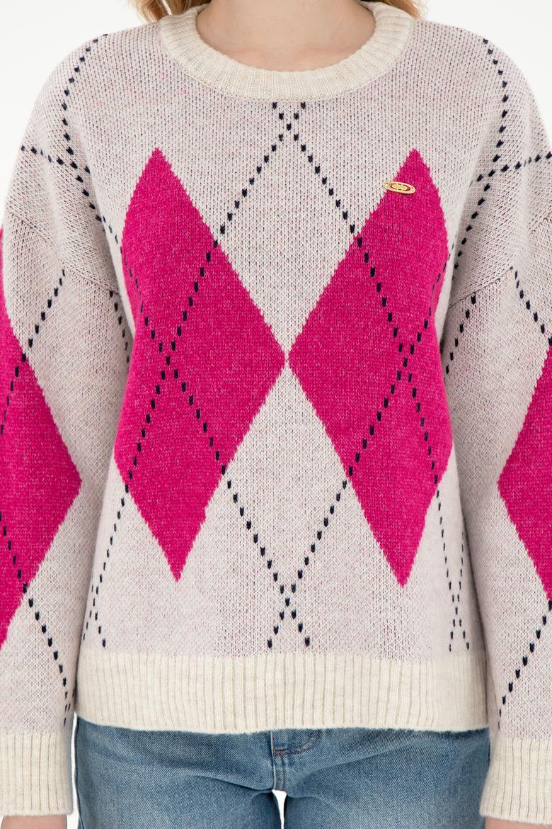 Kadın Taş Bisiklet Yaka Kazak - 50297113012