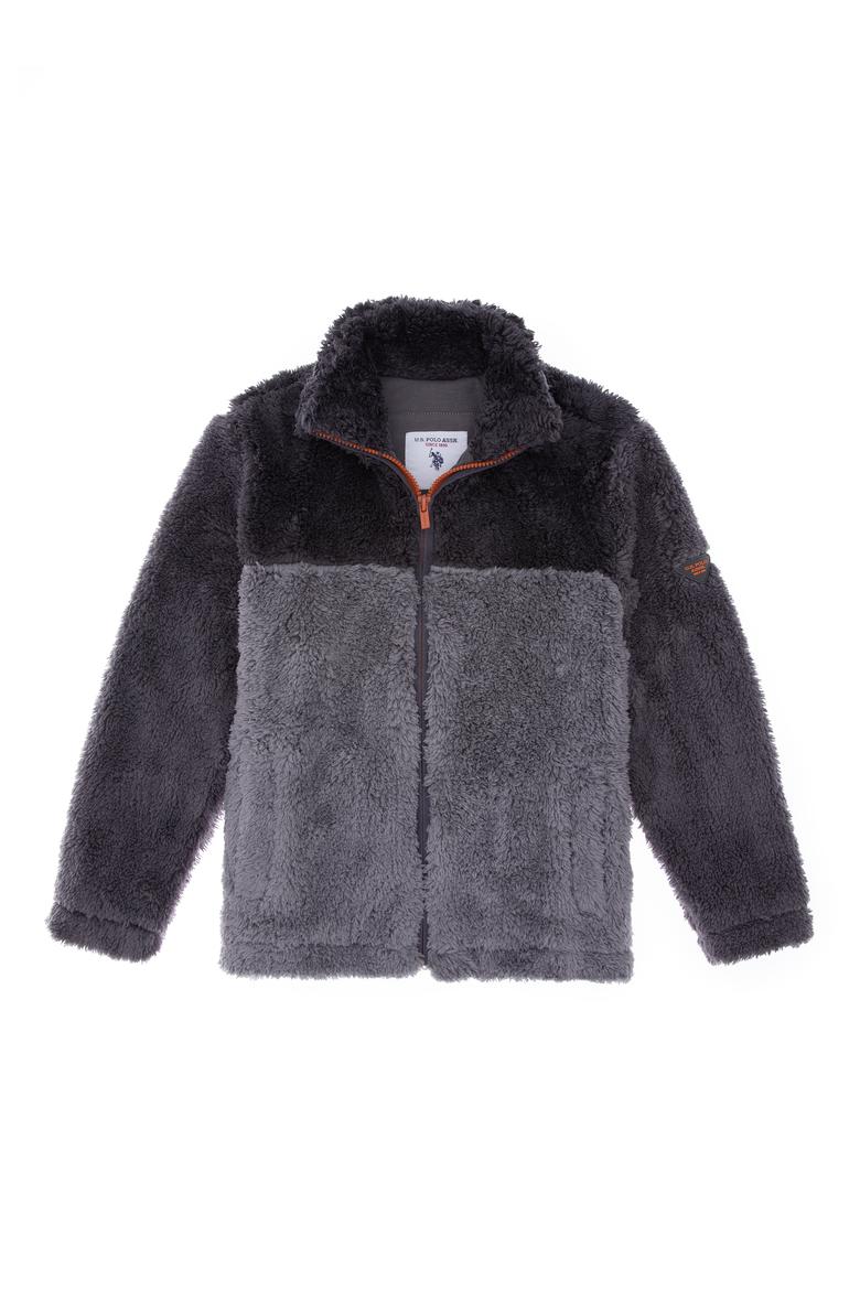 Erkek Çocuk Açık Gri Fermuarlı Polar Sweatshirt - 50290781006