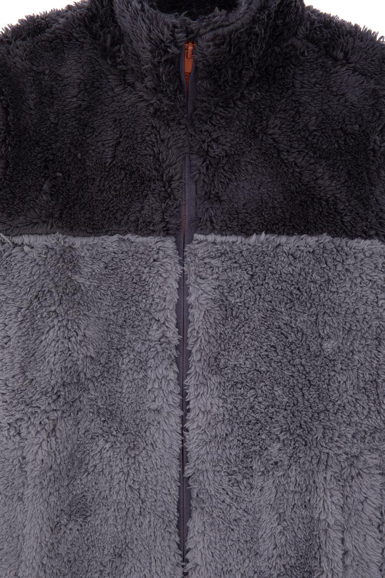 Erkek Çocuk Açık Gri Fermuarlı Polar Sweatshirt - 50290781006