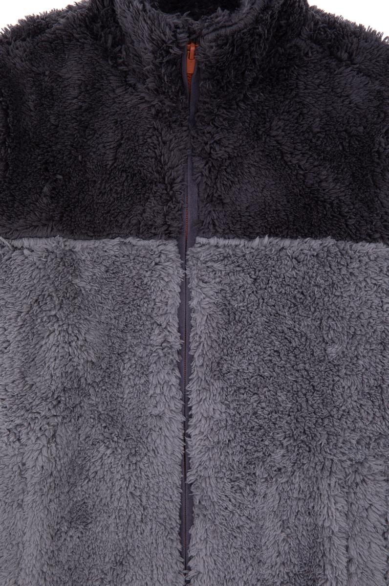 Erkek Çocuk Açık Gri Fermuarlı Polar Sweatshirt